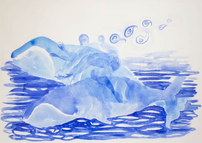 Il Balzo, acquerello su carta, 56 x 76 cm, 2014